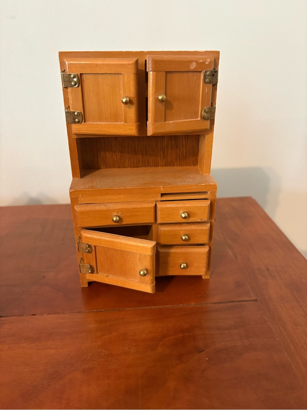 Dollhouse Miniature Wooden Kitchen Cabinet Hutch Vintage 1:12 Scale